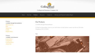 Products - Collingwood Insurance Company Limited