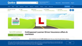 Collingwood Learner Driver Insurance Cashback, Voucher Codes & ...