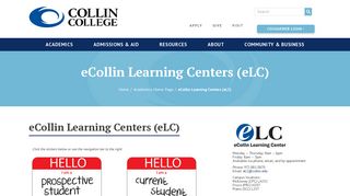 eCollin Learning Centers (eLC) - Collin College