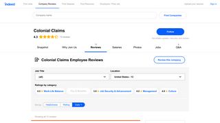 Working at Colonial Claims: Employee Reviews | Indeed.com