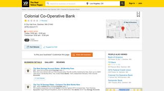 Colonial Co-Operative Bank 6 City Hall Ave, Gardner, MA 01440 ...