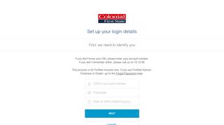 Set up your login details – Colonial First State