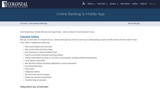 Online Banking & Mobile App - Colonial Savings