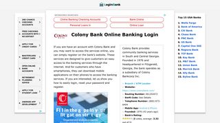 Colony Bank Online Banking Login - Login Bank