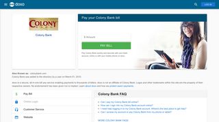 Colony Bank: Login, Bill Pay, Customer Service and Care Sign-In - Doxo
