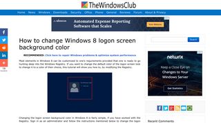 Change Windows 8 logon screen background color - The Windows Club