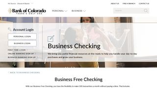 Business Free Checking - Bank of Colorado