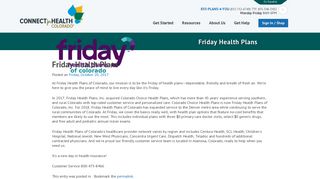 Friday Health Plans • Connect for Health Colorado