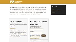 OurCC - Login - Colorado College