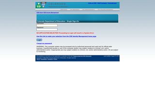 Colorado Department of Education - Single Sign-On (TEST)