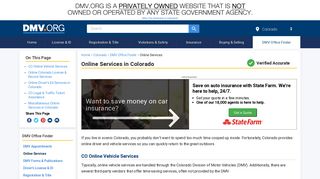 Colorado Online Driver & Vehicle Services | DMV.ORG