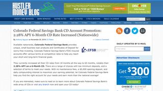 Colorado Federal Savings Bank CD Account Promotion: 2.28% APY 6 ...