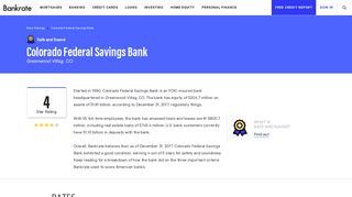 Colorado Federal Savings Bank Reviews and Ratings - Bankrate.com