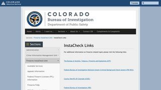 InstaCheck Links | Colorado Bureau of Investigation