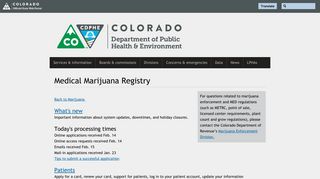 Medical Marijuana Registry | Department of Public ... - Colorado.gov