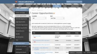 Colorado Judicial Branch - Careers - Career Opportunities