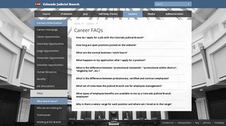 Colorado Judicial Branch - Careers - FAQs