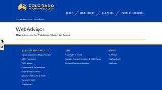 WebAdvisor - Colorado Mountain College