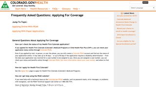 Frequently Asked Questions: Applying For Coverage | colorado.gov ...