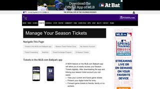 Manage Your Season Tickets | MLB.com
