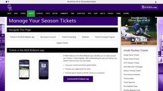 Manage Your Season Tickets | Colorado Rockies - MLB.com