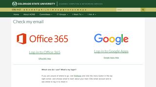 Check my email - ACNS - Colorado State University