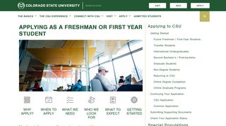 Applying as a Freshman or First Year Student - Colorado State ...