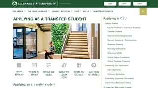 Applying as a Transfer Student - Colorado State University