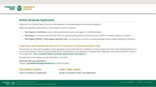 Online Graduate Application - Colorado State University