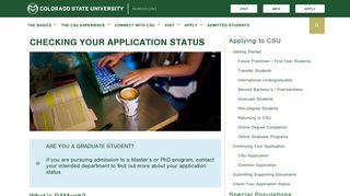 Checking Your Application Status - Colorado State University