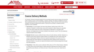 Course Delivery Methods - Colorado Tech Course Catalog - CTU ...