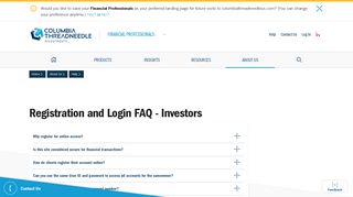 Registration and Login for Investors FAQs | Columbia Threadneedle ...