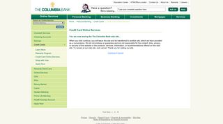 Credit Card Online Services – The Columbia Bank