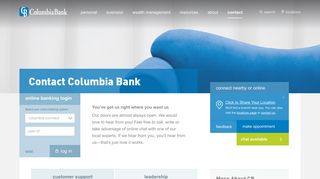 Contact Columbia Bank