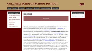 Employment – Columbia Borough School District