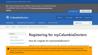 Registering for myColumbiaDoctors | ColumbiaDoctors
