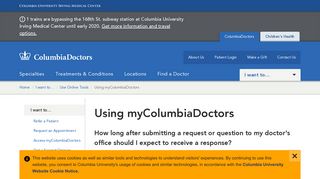 Using myColumbiaDoctors | ColumbiaDoctors
