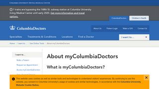 About myColumbiaDoctors | ColumbiaDoctors