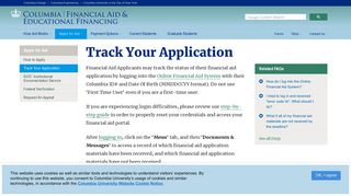 Track Your Application | Columbia Financial Aid and Educational ...