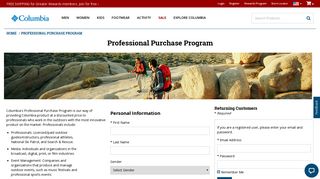 Pro Purchase Signup | Columbia Sportswear