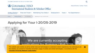 Applying for Your I-20/DS-2019 - Columbia ISSO - Columbia University