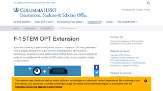 F-1 STEM OPT Extension - ISSO - Columbia University
