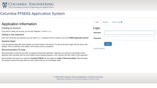 Columbia FFSEAS Application System - MICE - Columbia University