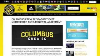 Columbus Crew SC Season Ticket Membership Auto-Renewal ...