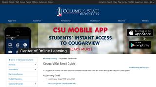 CougarView Email Guide - Center of Online Learning - Columbus ...