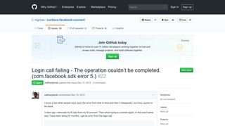 The operation couldn't be completed. (com.facebook.sdk error 5.)