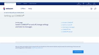 Setting up COMBOX® and listening to messages - Help | Swisscom