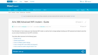 Arris XB6 Advanced WiFi modem - Guide | Shaw Support