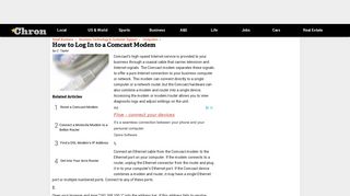 How to Log In to a Comcast Modem - Small Business - Chron.com