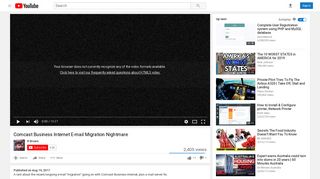 Comcast Business Internet E-mail Migration Nightmare - YouTube